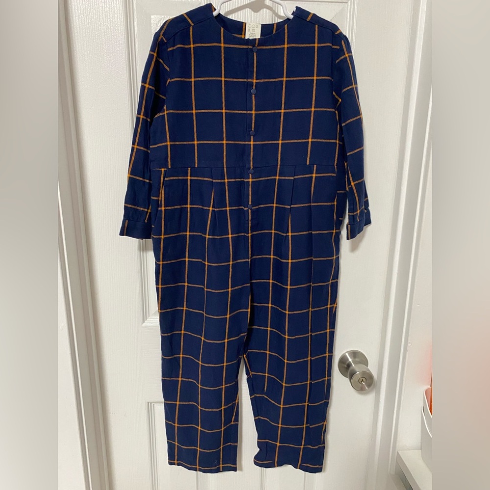 COS Kids One Piece in Navy and Mustard Check